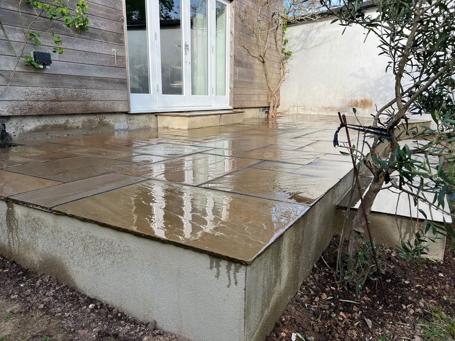 Indian Sandstone Patios by PC Landscaping in South Devon: project photo 7