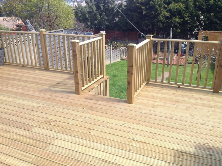 Timber decking completed by PC Landscaping in South Devon