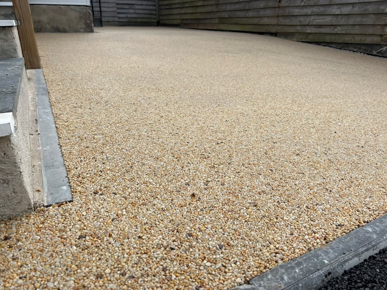 Resin-bound surfacing completed by PC Landscaping in South Devon