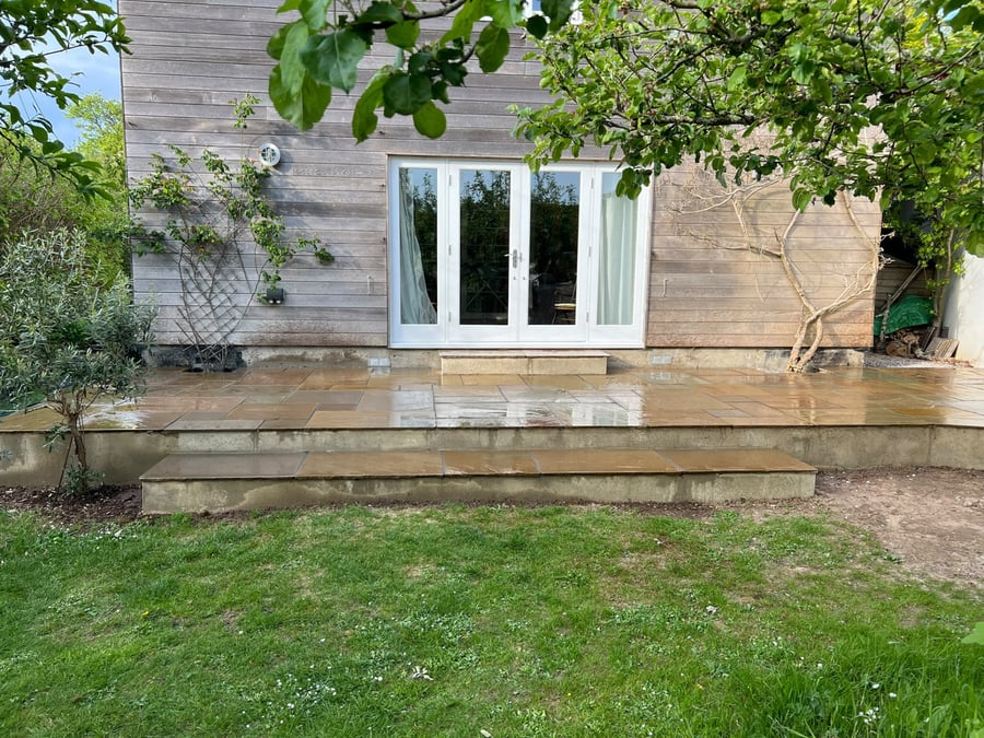 Indian Sandstone Patios by PC Landscaping in South Devon: project photo 2