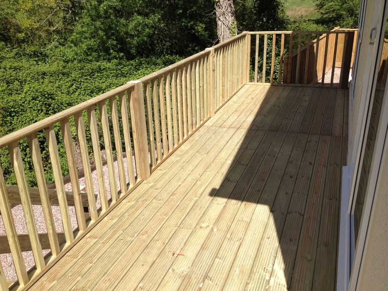 Timber decking completed by PC Landscaping in South Devon