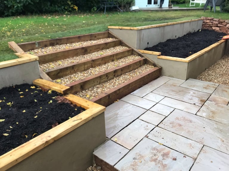Planting bed completed by PC Landscaping in South Devon
