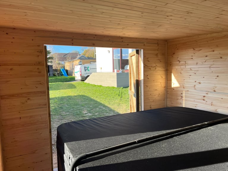 Garden room interior completed by PC Landscaping in South Devon