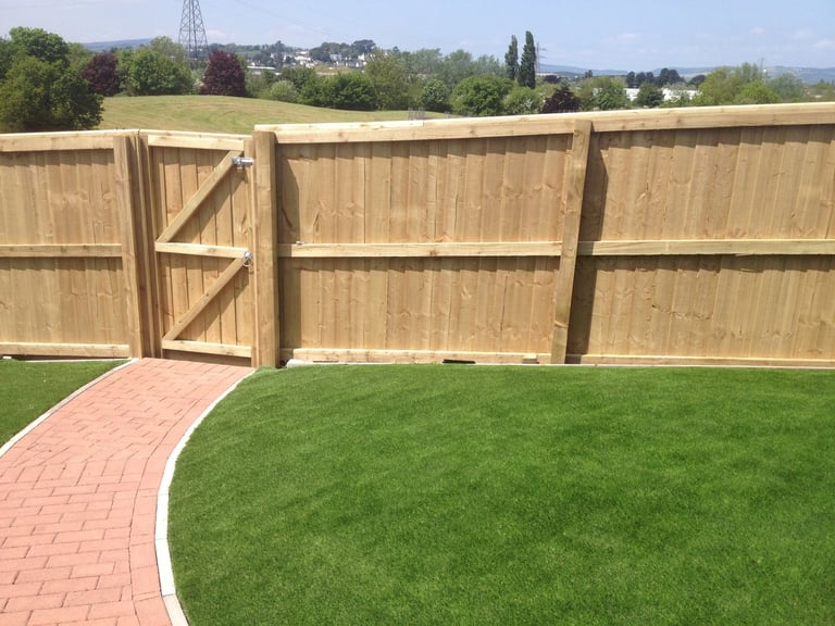 Close-board fencing completed by PC Landscaping in South Devon