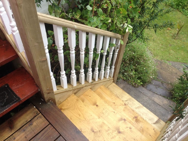 Patio steps completed by PC Landscaping in South Devon
