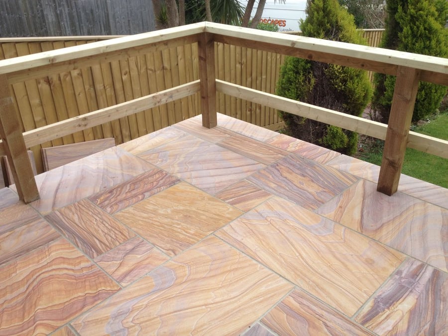 Indian Sandstone Patios by PC Landscaping in South Devon: project photo 11