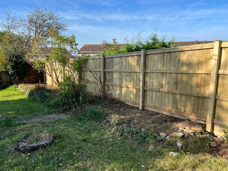 Close-board fencing completed by PC Landscaping in South Devon