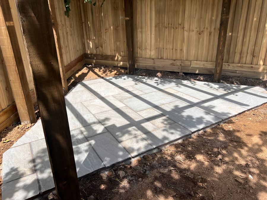 Indian Sandstone Patios by PC Landscaping in South Devon: project photo 3